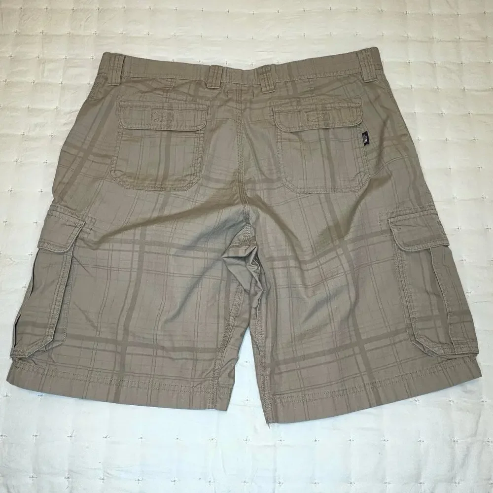 The North Face Cargo Shorts Men's 38R | Beige Plaid Ripstop Gorpcore Outdoor